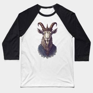 Goat King With Crown Baseball T-Shirt